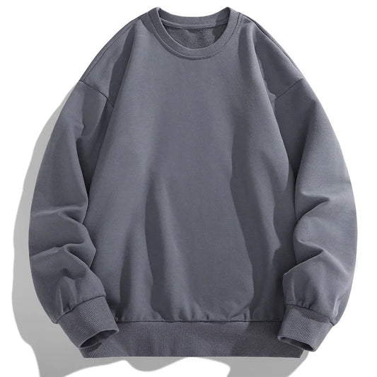 Men's Sweatshirt 2025 Spring Autumn Round Neck Long Sleeve hoodies Solid Pullover Casual Sports Fitness Leisure Men Clothing top