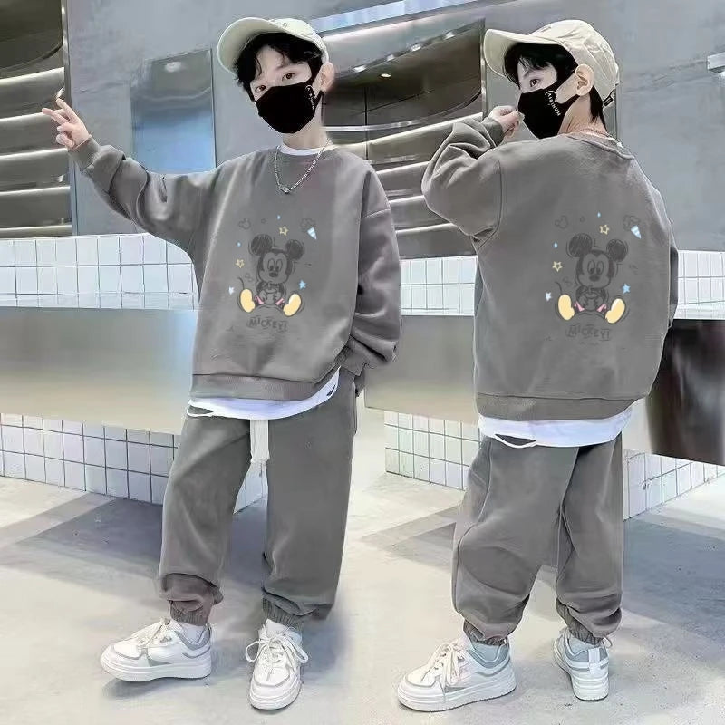 Herbst Kinder Jungen Kleidung Set Kleinkind Mädchen Cartoon Buchstaben Druck Sweatshirts Pullover Oberteil & Hosen Anzug Teenager Outfits Trainingsanzüge