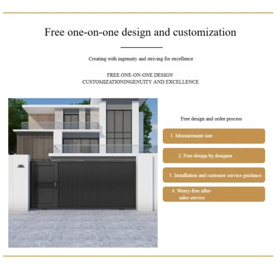 EXW Porte coulissante de villa en alliage d'aluminium moderne et simple, jardin extérieur, traduction artistique électrique, entrée de garage sécurisée.