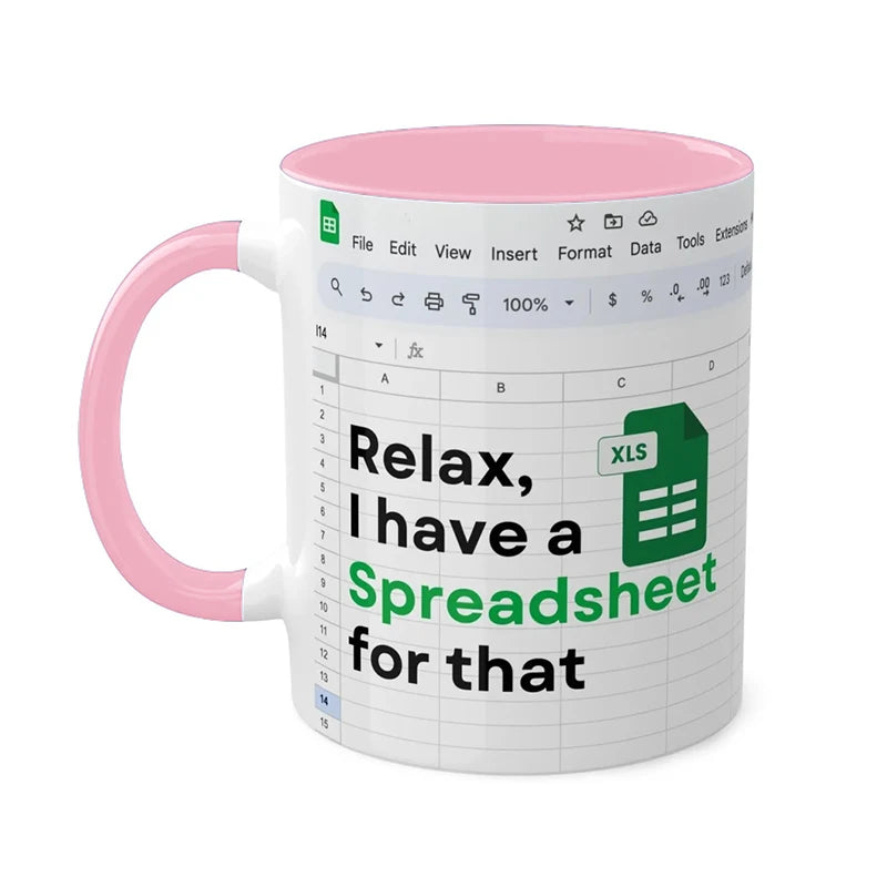 Kreativer tragbarer Excel-Muster-Keramikbecher für Zuhause, Büro, Schreibtisch, Kaffeebecher, Wasserbecher, lustiges Geschenk, 1 Stück