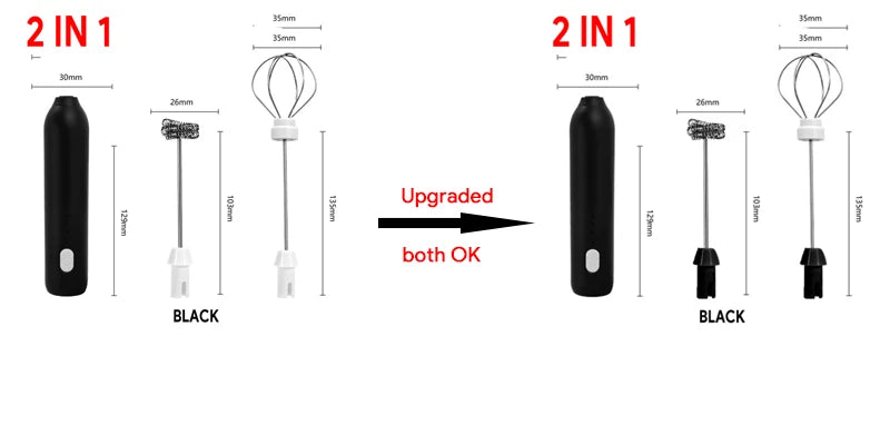 CHAUD Mousseur à lait électrique + Fouet à œufs Recharge sans fil Type-C 3 vitesses Mini batteur à main Mousseur à café Outils de cuisine