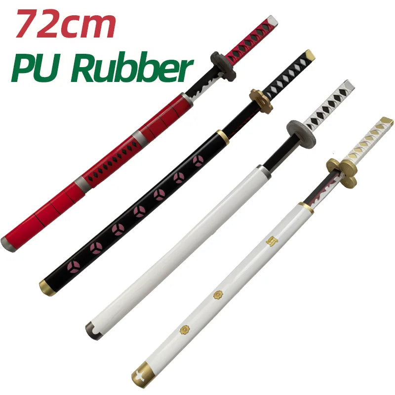72cm Zoro Katana Samuraischwert Japan Anime Cosplay Katanas Yubashiri Kitetsu Shusui Wado Ichimonji PU Spielzeugschwerter