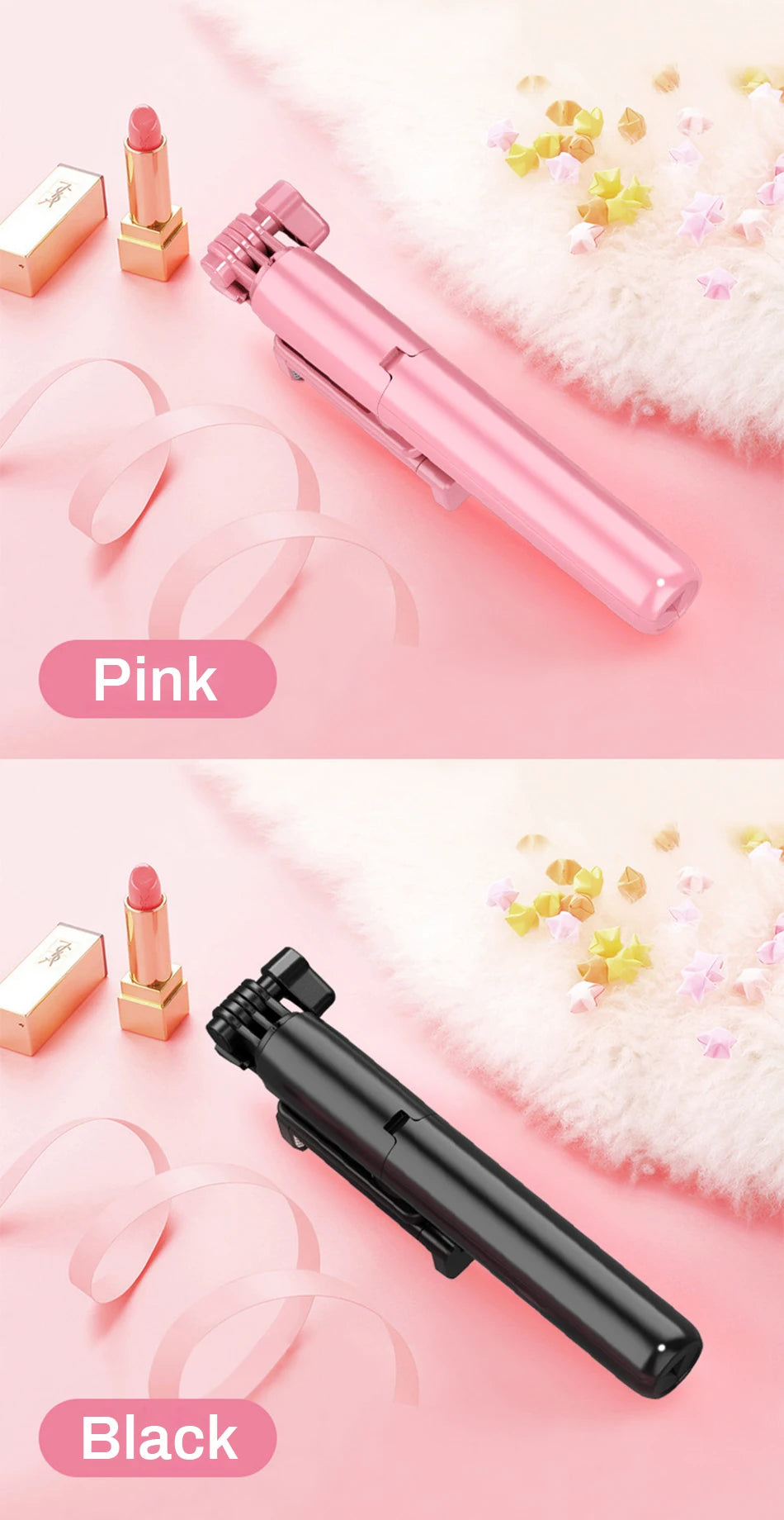 4in1 Wireless Bluetooth Compatible Selfie Stick LED Ring light Extendable Handheld Monopod Live Tripod for iPhone X 8 Android