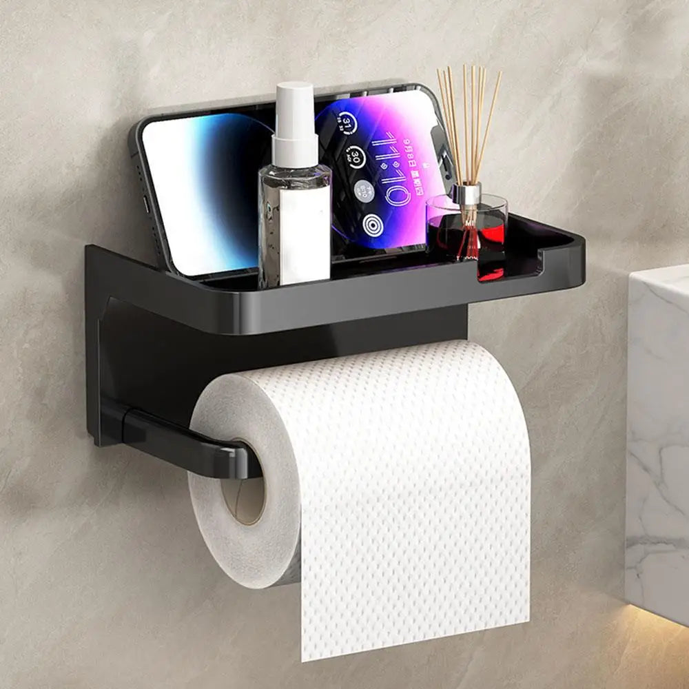 Bathroom Tissue Box Shelf Storage Household Storage Bathroom Toilet Paper Rack Toilet Organizer No-Drill Wall-Mounted Tissue Box