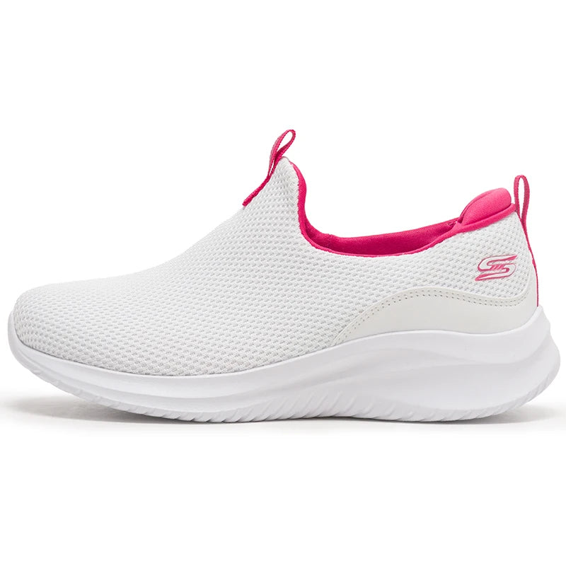 Skechers Bob's Sport Casual Shoes Chaussures décontractées respirantes, confortables et légères pour femme, chaussures de marche extérieures, chaussures de sport 117572-Wht