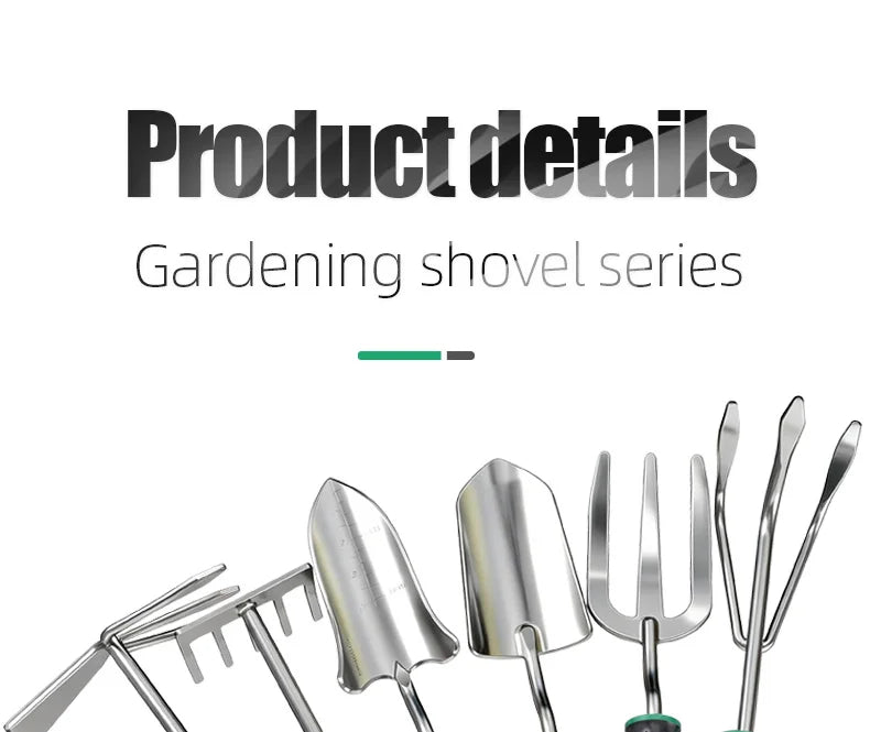 LAOA Multi-Function Garden Tools Collection, Planting Shovel, Soil Rake, Weeding Fork, All-in-One Garden Care Set