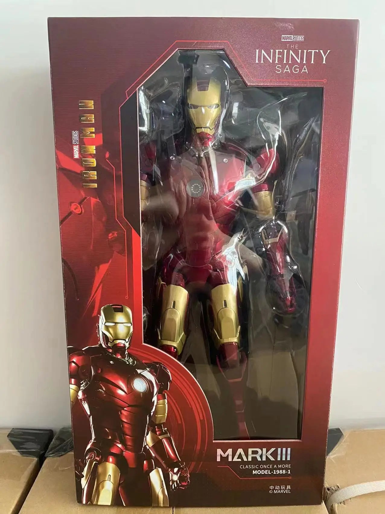 ZDTDS Original 1/5 36CM Iron Man MK50 MK3 LED-Beleuchtung 10-jähriges Jubiläum Tony Stark Modell Actionfigur Geschenk