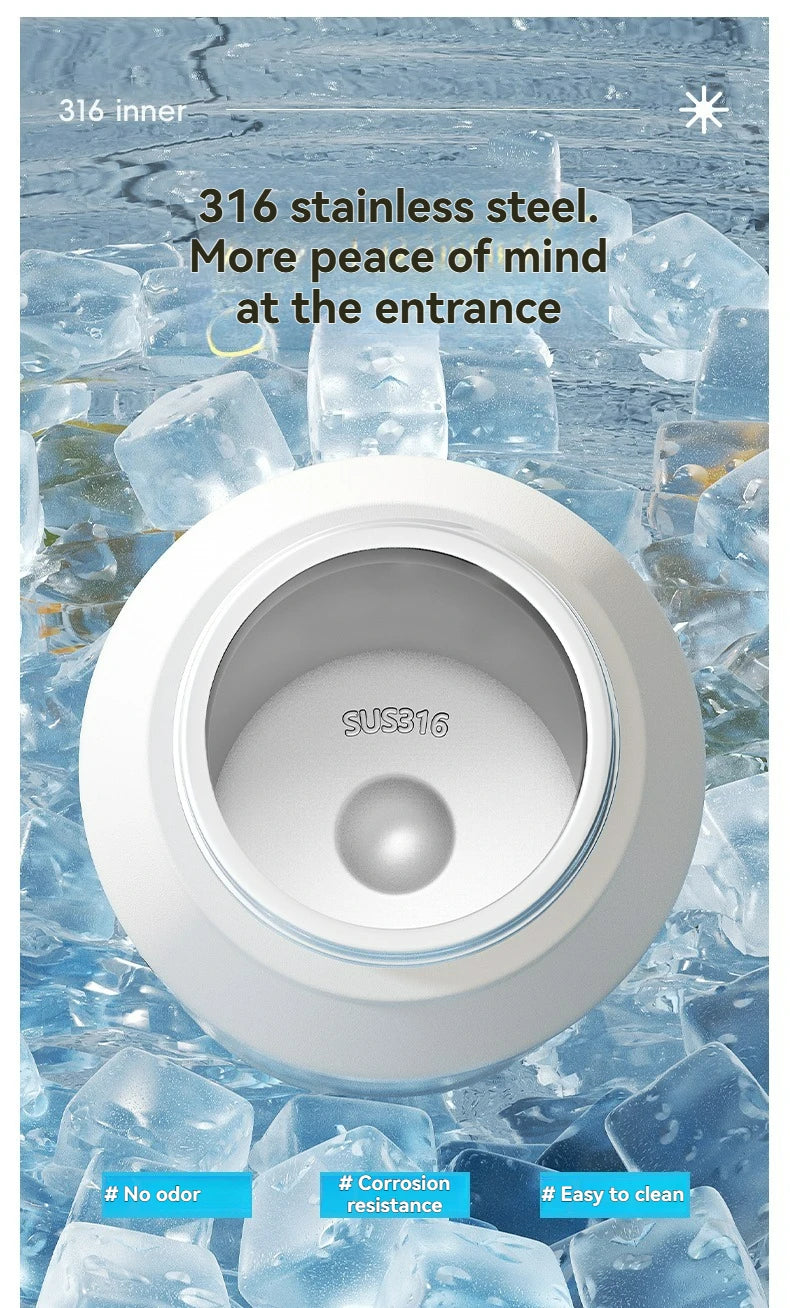 Bouteille d'eau isotherme chaude et froide en acier inoxydable, double paroi portable avec poignée, tasse de sport d'extérieur