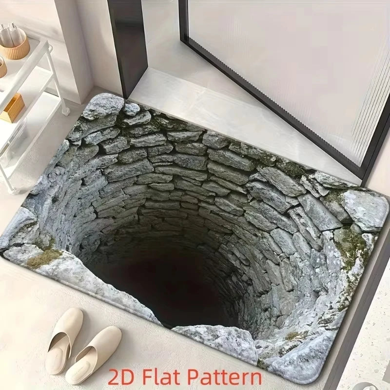 VIKAMA Kristall-Samtteppich – 2D Visuelle Illusion Endlose Höhle Kreatives Thema – Geeignet für Restaurants, Wohnzimmer, Schlafzimmer