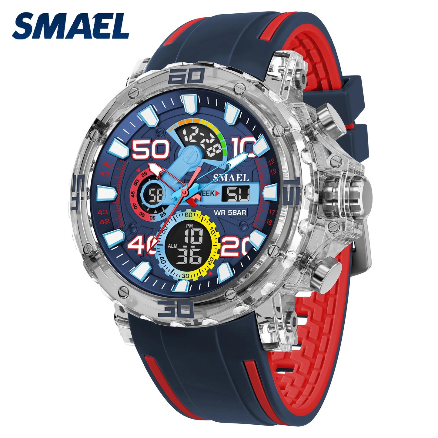 Montres Militaires Hommes Montre 2025 Nouvelle 50M Étanche Chronomètre Alarme Lumière LED Montres Digitales 8136 Montre Sport Homme