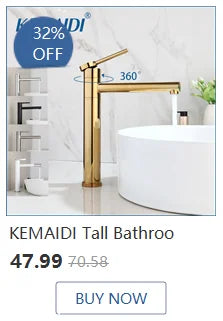 Lavabo de salle de bain KEMAIDI en céramique doré avec robinet Lavabos de salle de bain en porcelaine à poser sur le comptoir Lavabos de luxe pour salles de bain