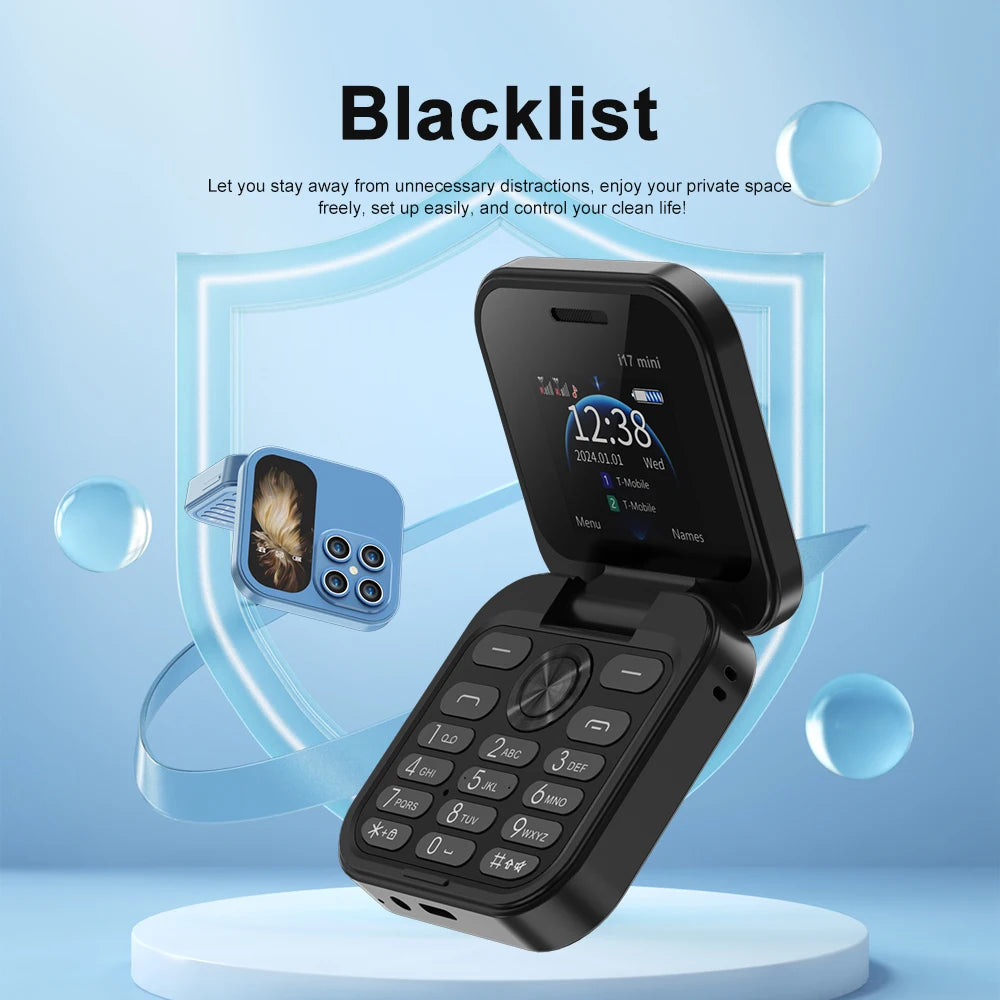Téléphone portable à clapet SERVO i17Mini 2G, petit, à double carte SIM, à numérotation rapide, avec fonction Magic Voice, MP3, lampe de poche, mini téléphone pliable, radio FM, offre spéciale 2025