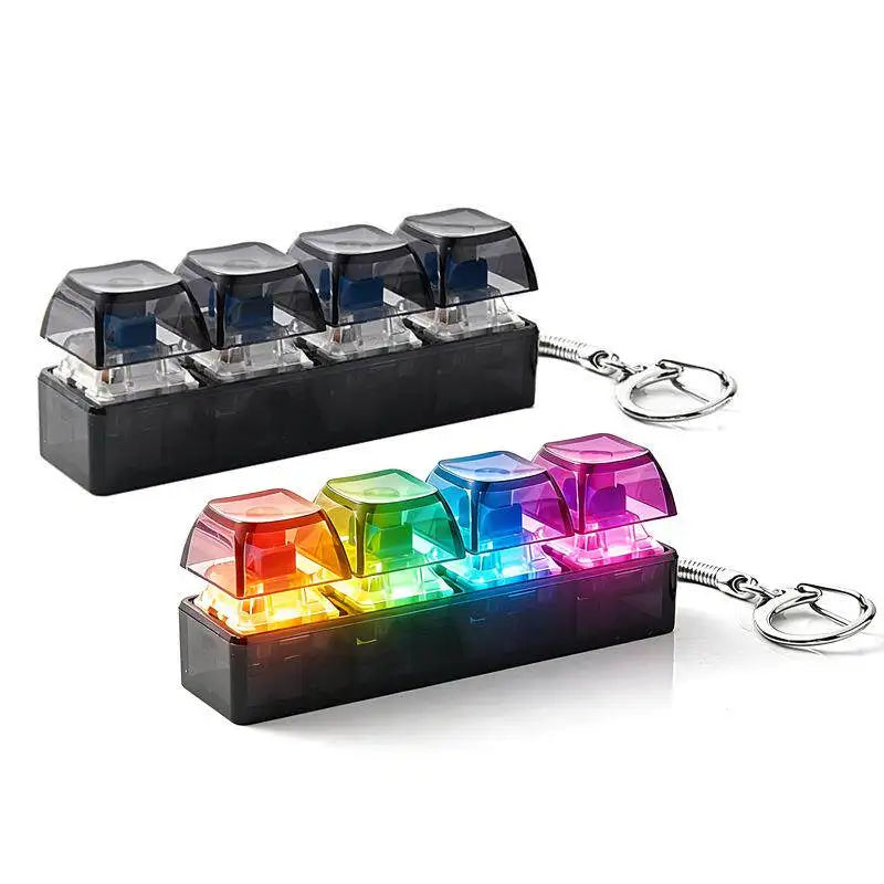 Porte-clés Clavier LED Jouets Fidget Crystal Clicker Jouet Sensoriel pour Soulagement du Stress Porte-clés Clavier Cadeau de Fête d'Anniversaire pour Enfants
