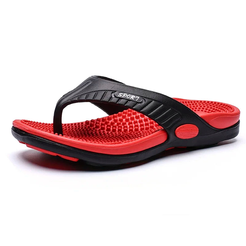 Massage Flip Flops für Herren, Sommer atmungsaktive Strandschuhe, Sandalen Herren, Luxus Flip Flops, atmungsaktiv, Übergröße, Herren Hausschuhe 46