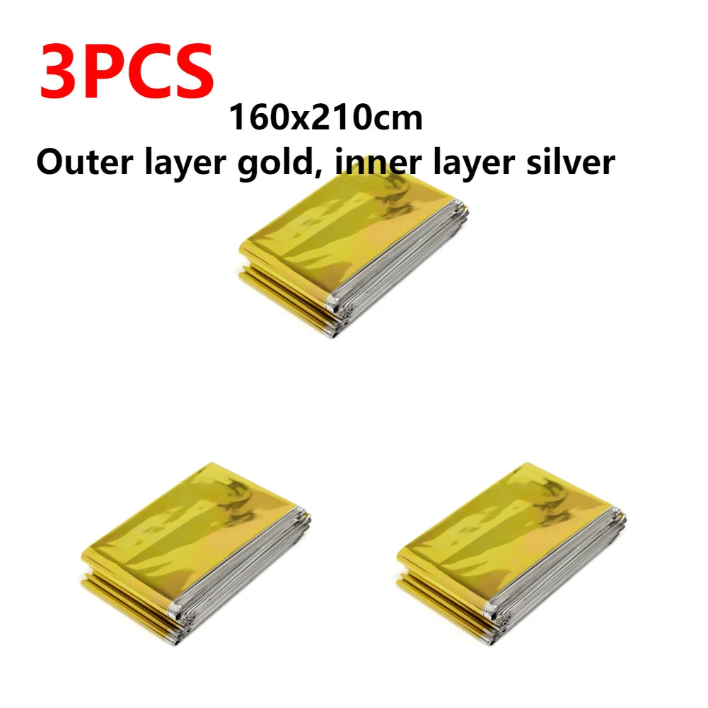 1-5PCS Emergency Thermal Blanket Waterproof Windproof Blankets for Outdoor Survive First Aid Blanket Foil Thermal Rescue Blanket