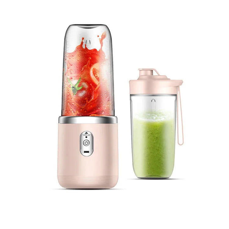 Tragbarer Entsafter Mixer 400ml Elektrischer Fruchtsaftmixer USB Ladefunktion Zitrone Orange Entsafter Tasse Smoothie Mixer Maschine 2 Tassen