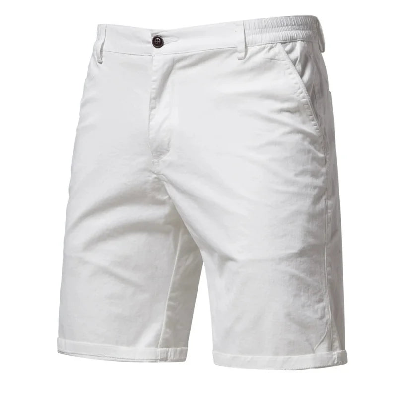 Nouveau short décontracté d'été pour homme - Pantalon coupe slim à jambe droite de cinq pouces dans des couleurs unies tendance pour les vêtements masculins.