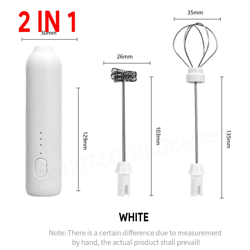 CHAUD Mousseur à lait électrique + Fouet à œufs Recharge sans fil Type-C 3 vitesses Mini batteur à main Mousseur à café Outils de cuisine