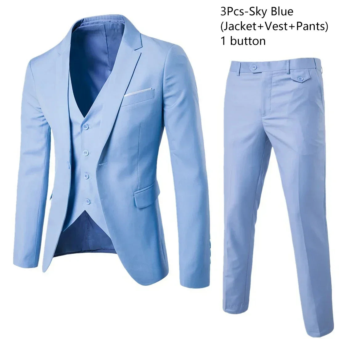 Suits For Men 3 Pieces Set Elegant Wedding  Fashion Classic Full Jackets Vest Pants Blazers Outfit 2025 Formal Costume