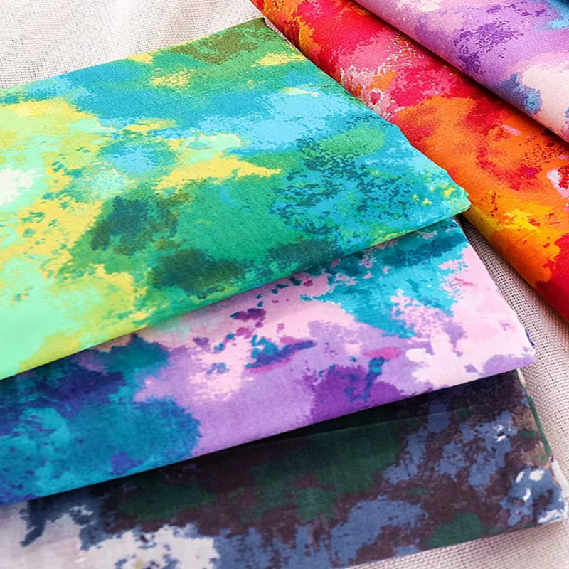 Tissu Popeline de Viscose Teint par Nouage au Mètre pour Confection de Robes ou de Voiles Musulmans, Vente en Gros, 50*140 cm/Pièce TJ0200