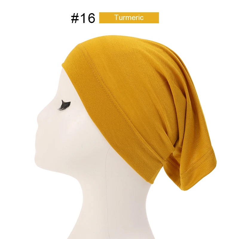 Bonnet Hijab Musulman Turban Foulard Coton Modal Voile Uni Casquette Sous Écharpe Musulmane Femme Foulard Turban Hijabs Chapeau Islamique