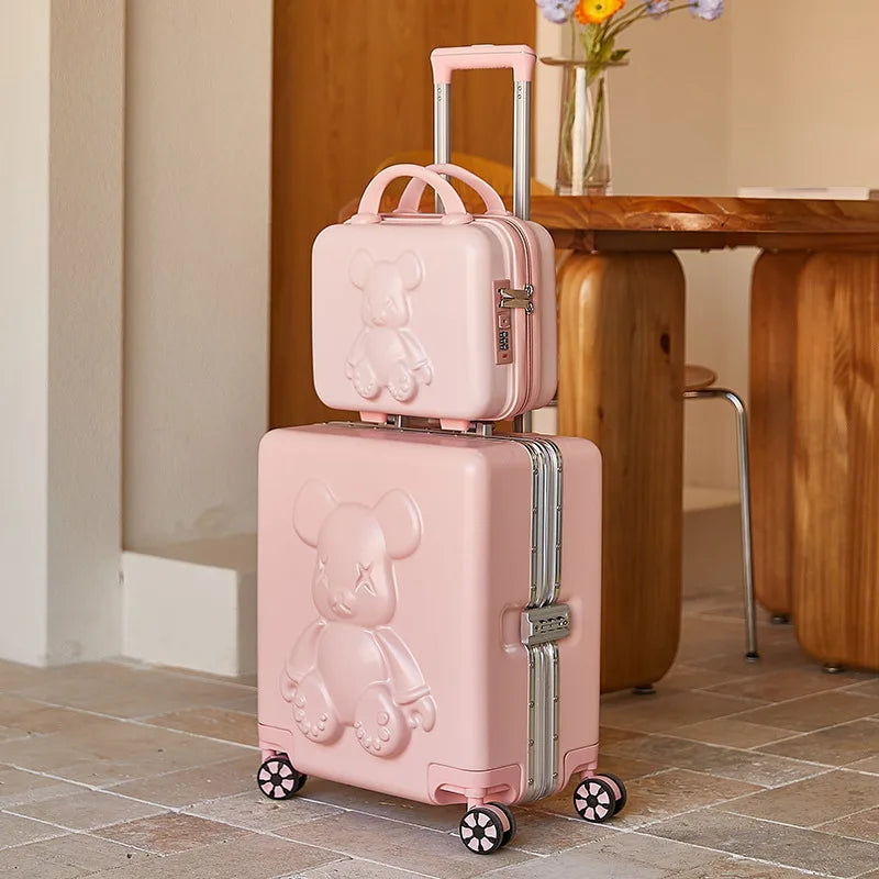 Nouvelle valise trolley universelle à roulettes 18 pouces 2024, sac de maquillage cabine pour hommes et femmes