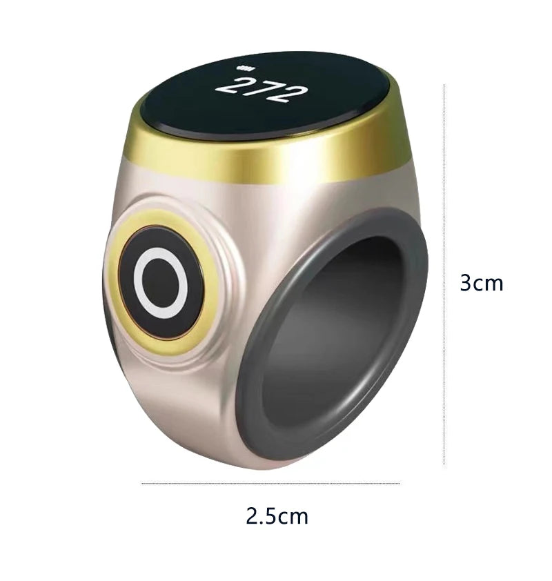 Smart Tasbih Tally Digital Counter for Muslims Tasbeeh Zikr Ring 5 Prayer Time Vibration Reminder Waterproof