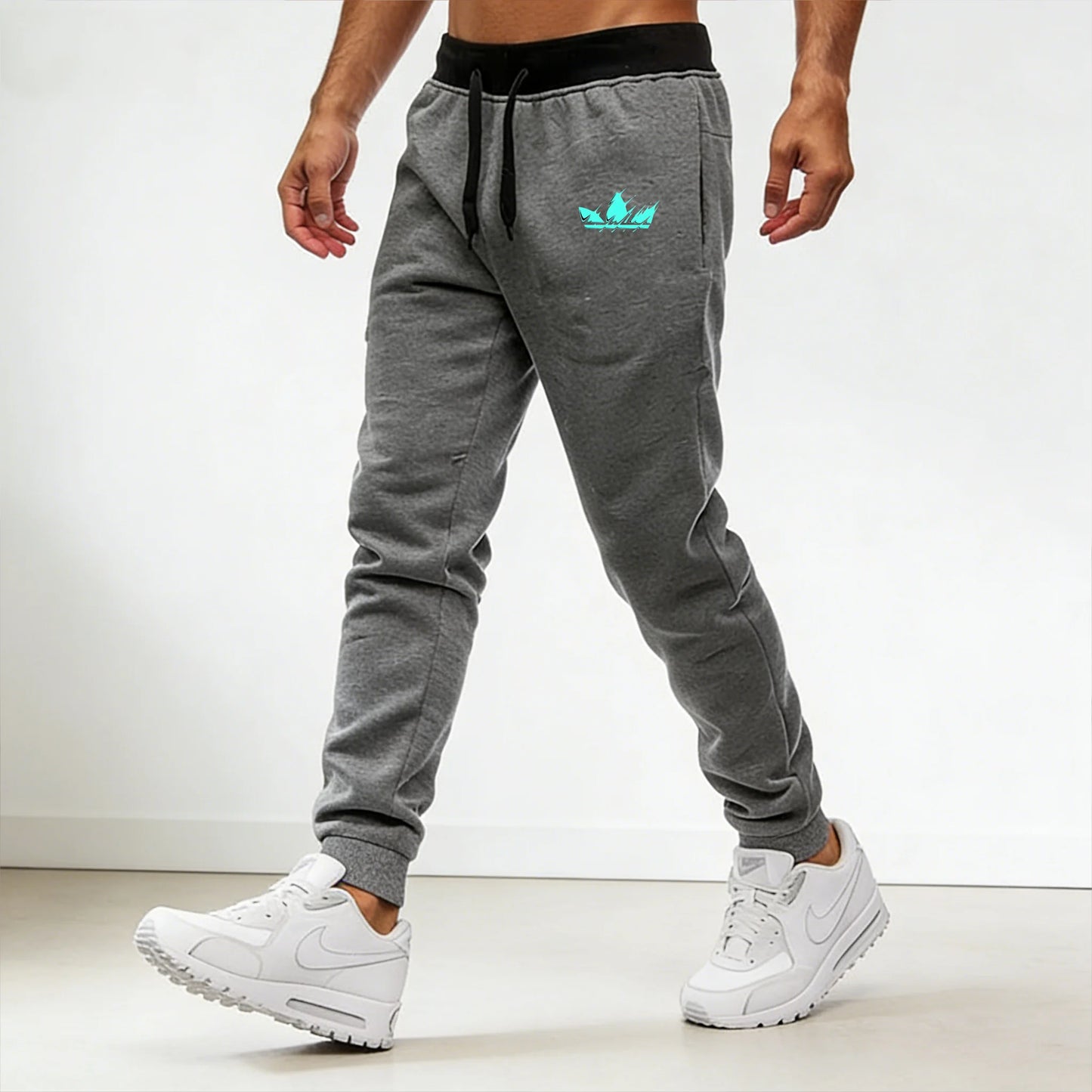Pantalon de jogging ample pour homme, motif flamme bleue, unisexe, respirant, pour l'extérieur, design tendance