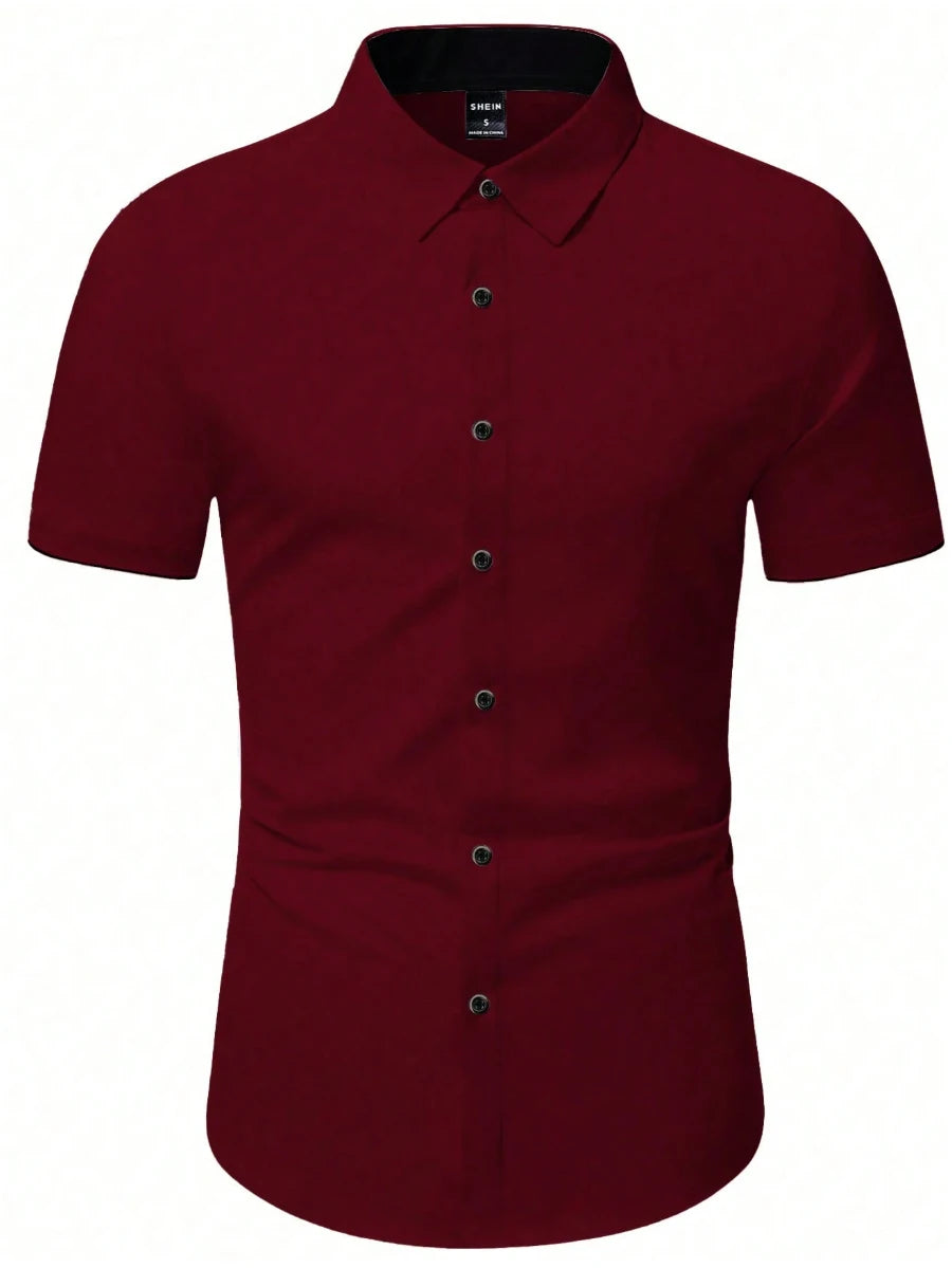 Frühling Sommer Neue Herrenkleidung Kurzarm 3D Digitaldruck Button-Down Hemd Herren Lässig Spell Color Shirt Tops