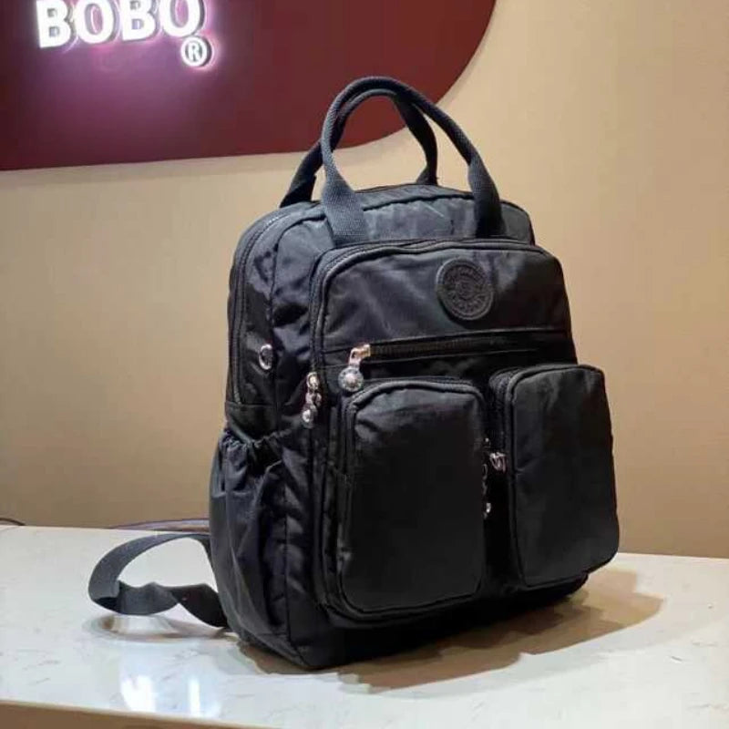 Fashion Multi-pocket Woman's Backpack Soft Handle Solid Color Nylon Travel Backpack Lightweight Casual School Backpacks