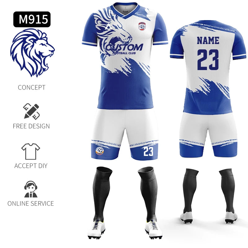 Maillot de football personnalisé par sublimation, uniforme de football en polyester, uniforme de football pour club, maillot de football respirant pour hommes