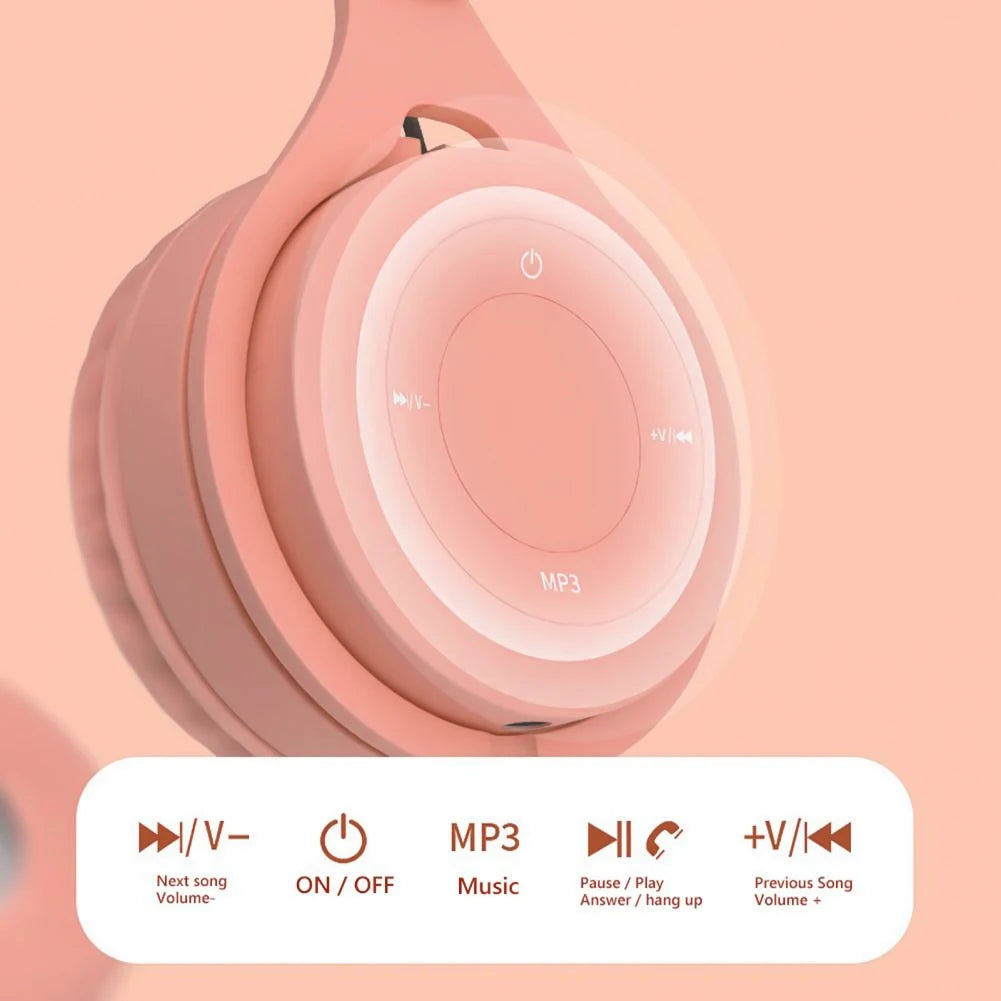 Écouteurs sans fil Bluetooth pour enfants, Casques stéréo pliables, Casques de jeu supra-auriculaires pour Android iOS