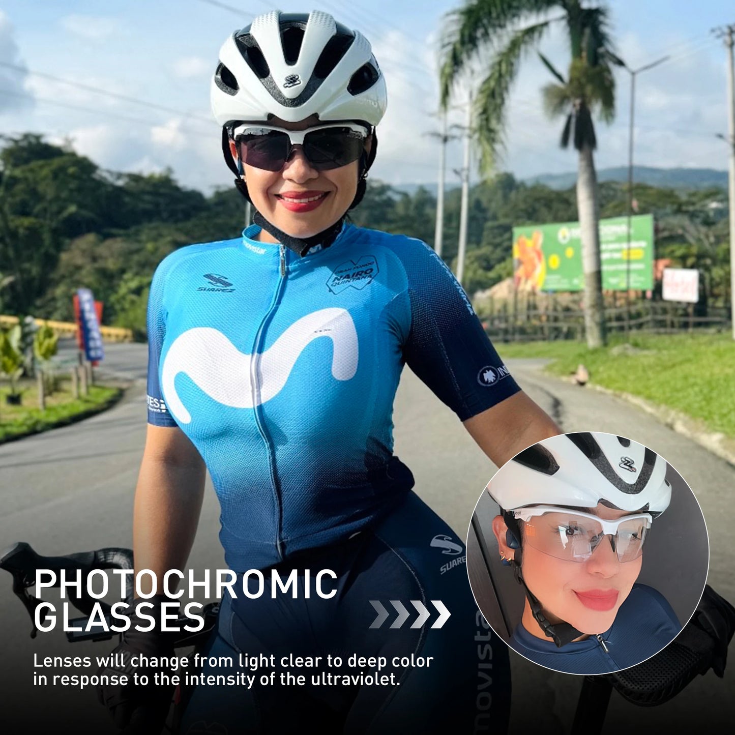 SCVCN Lunettes de soleil photochromiques Cyclisme Vélo VTT Randonnée Golf UV400 Lunettes de sport pour hommes femmes Baseball