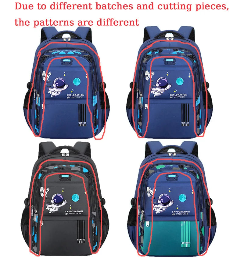 Kinderrucksack Schultaschen für Jungen Astronauten-Schulrucksack Wasserdichte Grundschultasche Mochila Infantil