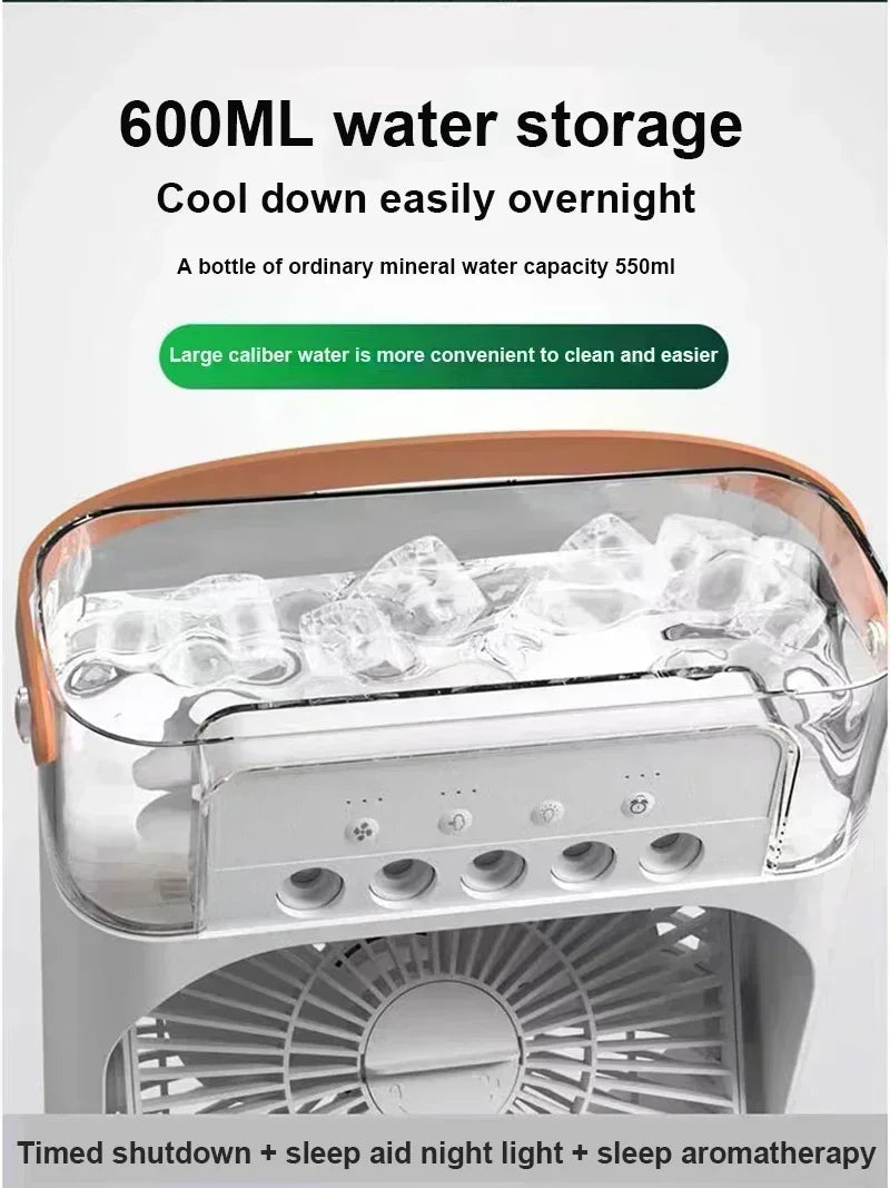 Top-Angebot! Zuhause - Tragbarer Ventilator Klimaanlage: 3-in-1 Design mit Luftbefeuchter USB Elektrisches LED Nachtlicht