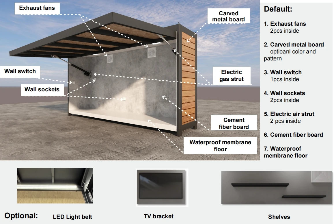All in One Customizable Modern Premium Powder Coated Rust-Proof & Wind-Resistant Outdoor BBQ Station with Fridge & Sink