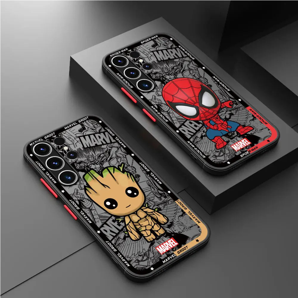 Phone Case for Samsung Galaxy S23 FE S22 S21 S10 Plus S20 FE S9 S24 Plus S23 Ultra Marvel Spiderman Groot Deadpool Cover