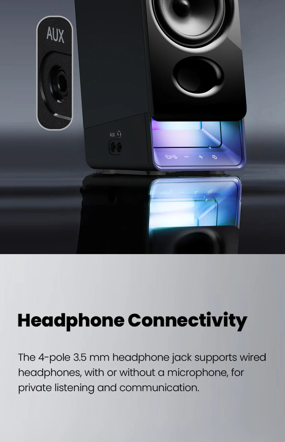 Edifier R20BT USB-Powered Speaker Bluetooth 6.0 Computer Speakers With Light Effects USB-C AUX Inputs