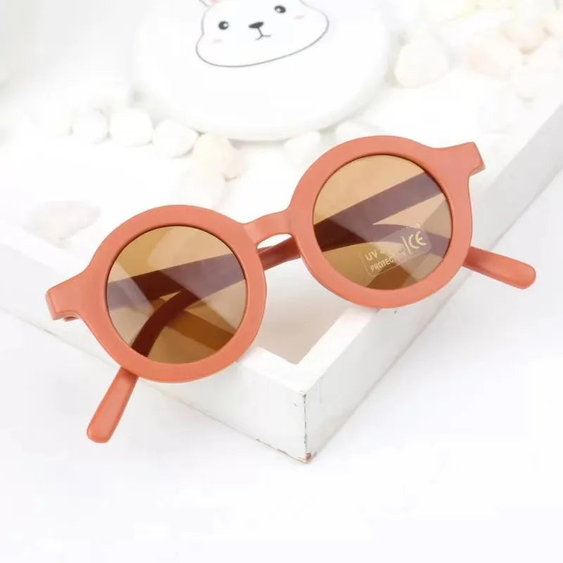 Accessoires pour bébé Nouvelle Lunettes de soleil Rétro pour bébé Couleur unie Anti-ultraviolets Lunettes rondes pour enfants UV400