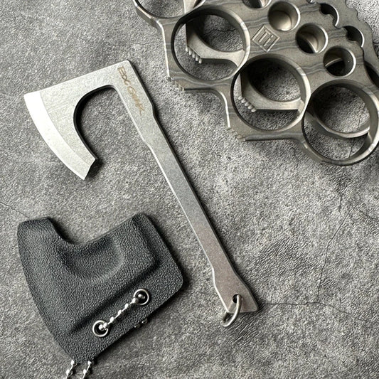 9Cr18Mov Steel Axe blade Kinfe Pendant Outdoor Decorations Necklace Bracelet Camping Gear EDC Tools K-sheath Bead Chai