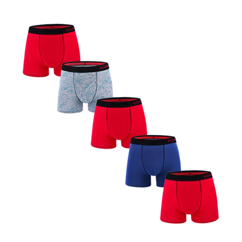 5 Stück Herren Slips Baumwolle Boxer Sexy Herren Boxershorts Unterwäsche Shorts Lose Herren Boxershorts Set Familienunterwäsche Marken