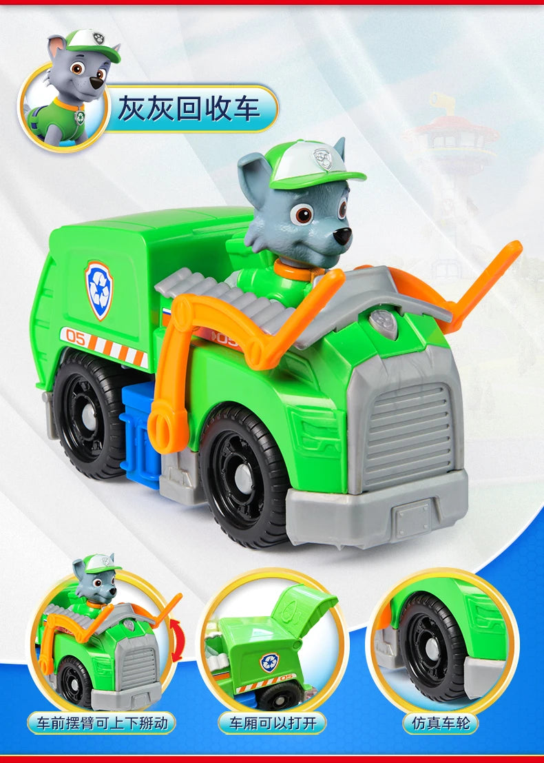 Nouveau véhicule original PAW PATROL voiture Ryder Tracker Everest Chase Rex Skye Rocky Marshall Zuma Figurine jouet cadeau d'anniversaire pour enfant