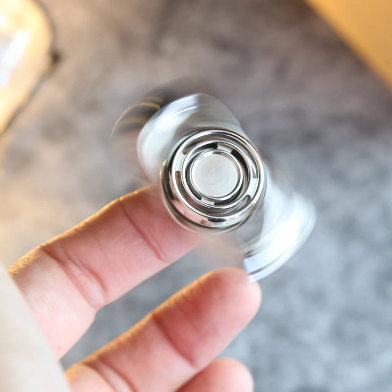 Two-leaf Stainless Steel Fidget Spinner Portable Hand Spinner Fun Fingertip Spinning Toy ADHD Focus Toy Fidget Toy Adults Gift