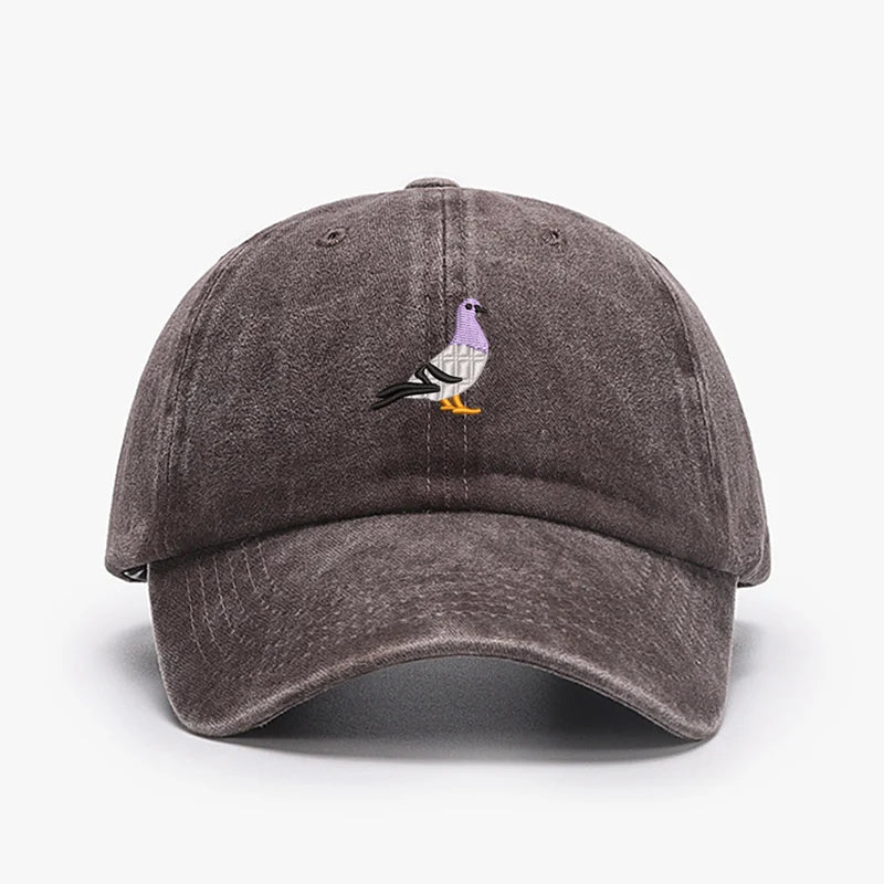 Casquettes de baseball vintage brodées motif Pigeon Printemps Hommes Femmes Chapeau de soleil délavé Pare-soleil Sport Pêche Chapeau de papa