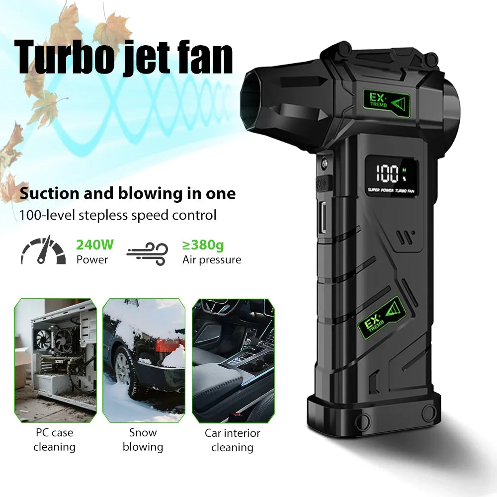 2026 Gewaltiger Ventilator 990000 U/min Leistungsstarker Luftgebläse Bürstenloser Staubsauger Wiederaufladbar Starke Winde 60 m/s Turbo-Jet-Gebläse