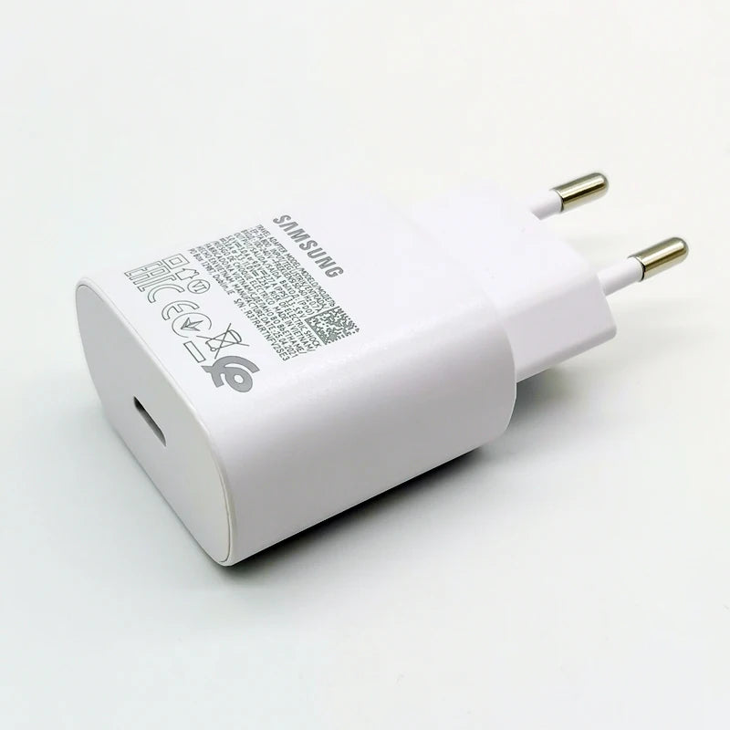 Chargeur ultra rapide Samsung 25W Type C pour Galaxy S24 S23 S20 S21 S22 Plus Note 20 10 A55 A35 A25 A15 Z Flip Fold 6 5 4 3