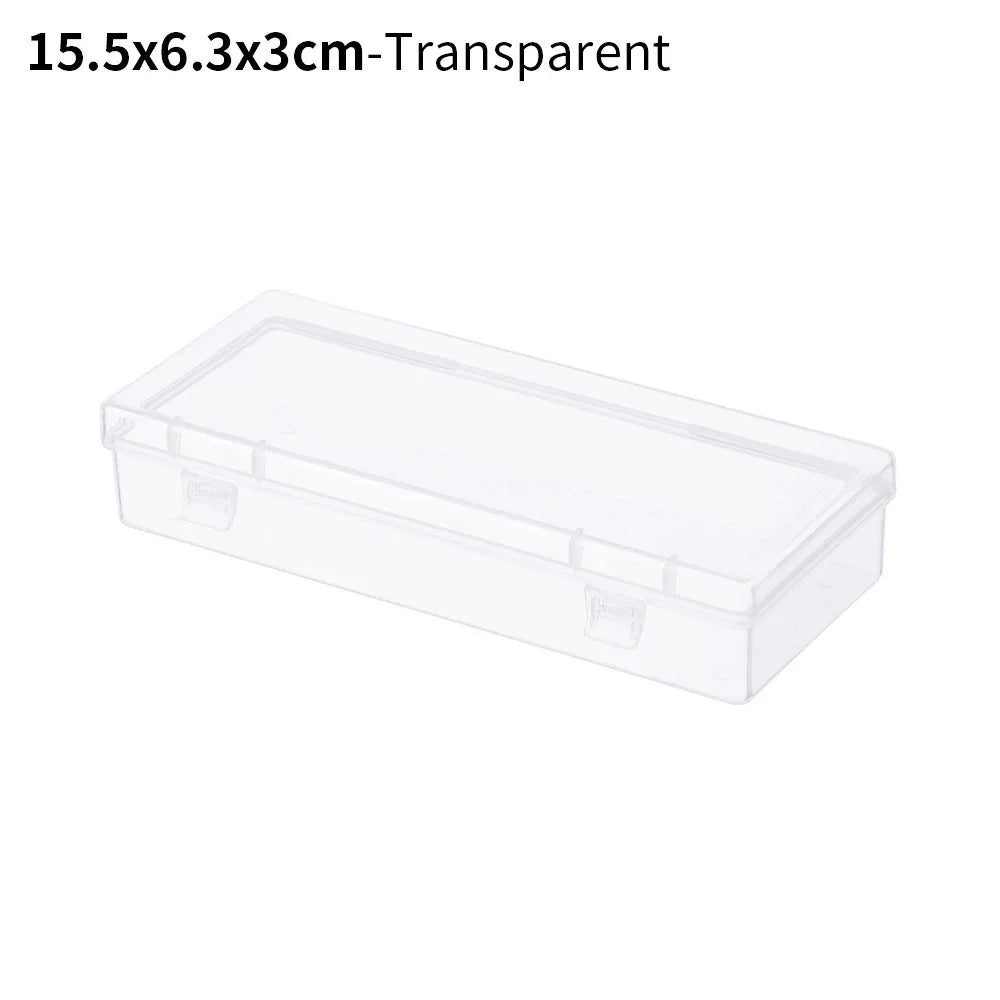 Square Round Plastic Transparent Storage Box Small Items Sundries Organizer Case Jewelry Beads Container Box Tools Accessories