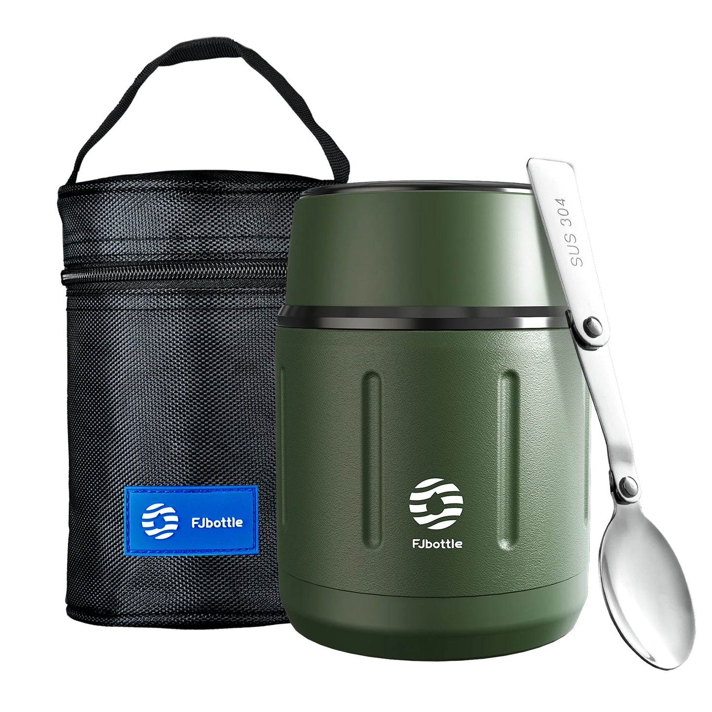 Fjbottle 500ml Essens-Thermoskanne, 316 Edelstahl Vakuumisolierter Essensbehälter mit Löffel Kinder-Brotdose