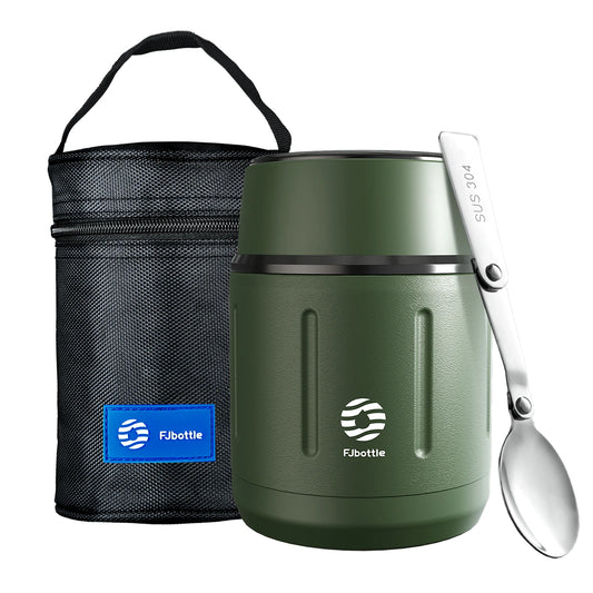 Fjbottle 500ml Food Thermos,  316 Stainless Steel Vacuum Insulated Food Jar With Spoon Kids Lunch Box