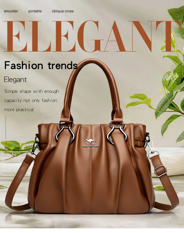 Sac cabas décontracté en cuir véritable, sacs à main de luxe pour femmes, sacs à main de marque, sacs à main en cuir souple de haute qualité pour le travail